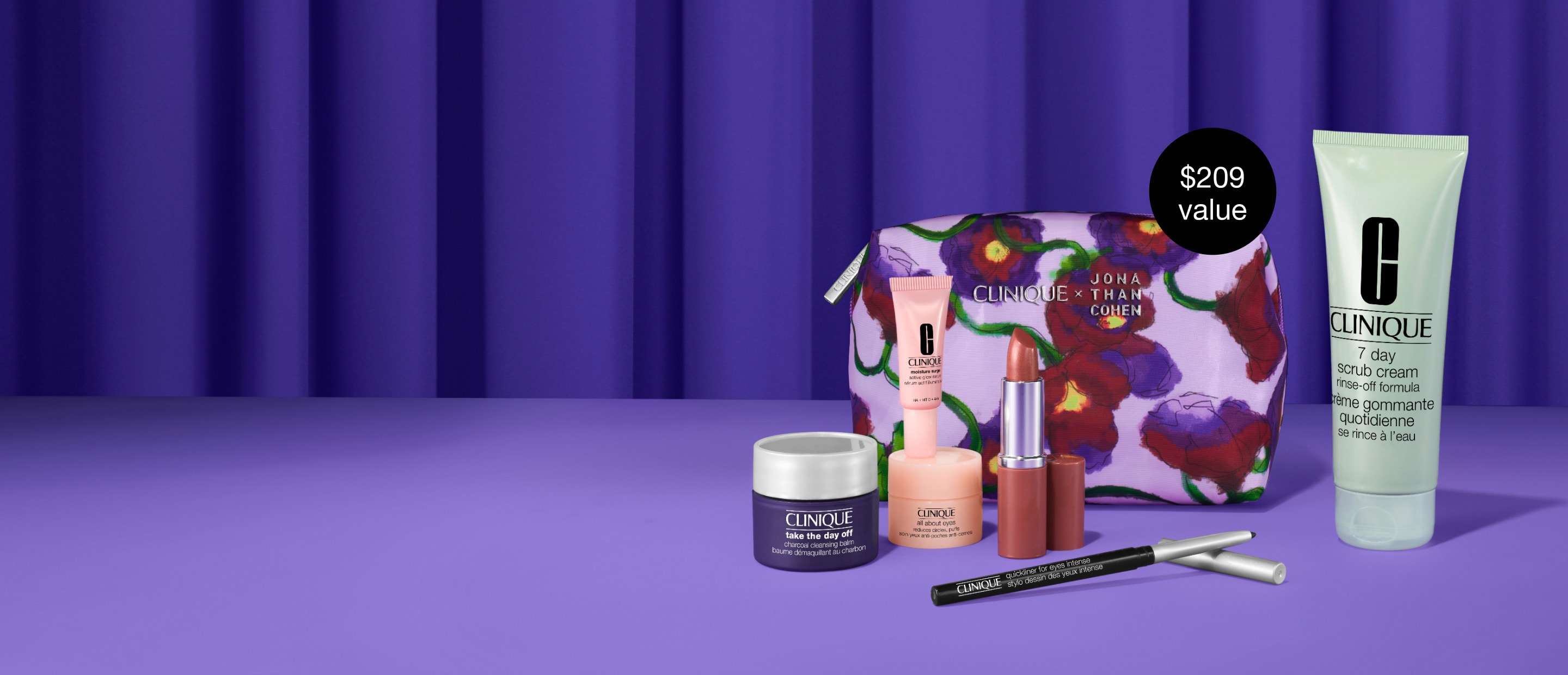 Free 7-piece gift including limited-edition bag, when you spend $75 or more