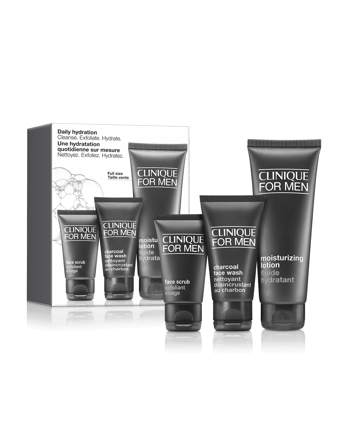 Clinique for Men™ Daily Hydration - Cleanse. Exfoliate. Hydrate.