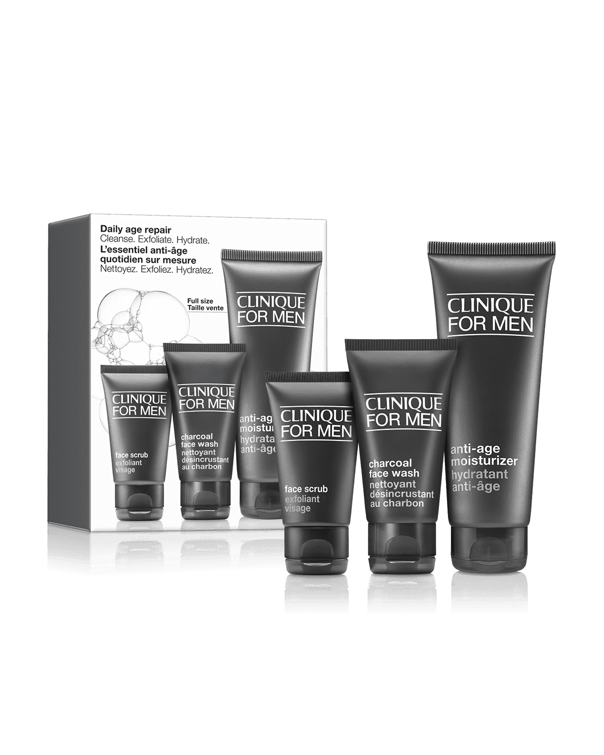 Clinique for Men™ Daily Age Repair - Cleanse. Exfoliate. Hydrate.