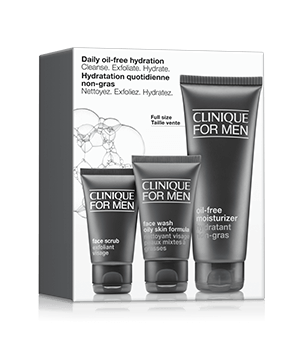 Clinique For Men™ Daily Oil-Free Hydration - Cleanse. Exfoliate. Hydrate.