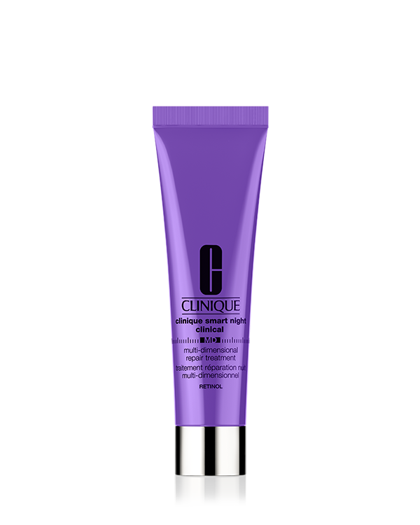 Clinique Smart Night™ Clinical MD Multi-Dimensional Repair Treatment Retinol, Skin-repairing night time treatment helps jumpstart the anti-aging process with retinol plus hydration.