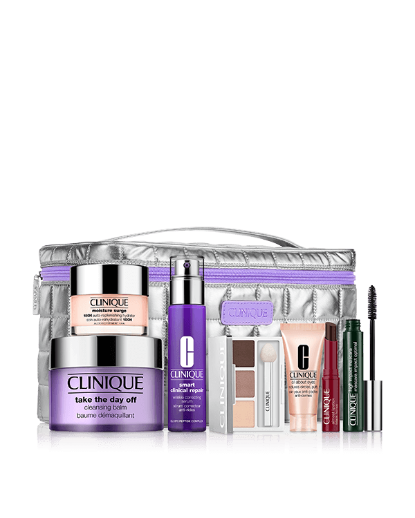 Best Of Clinique Skincare + Makeup Set, A collection of Clinique’s most-loved skincare and makeup essentials in one set. $582 value.