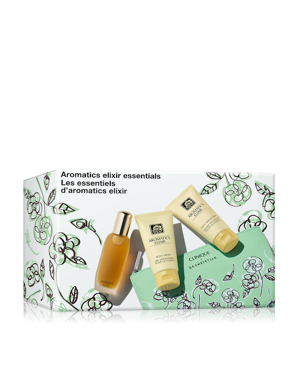 Aromatics Elixir Essentials, An exclusive travel-ready fragrance trio for head-to-toe intrigue. $224 value.