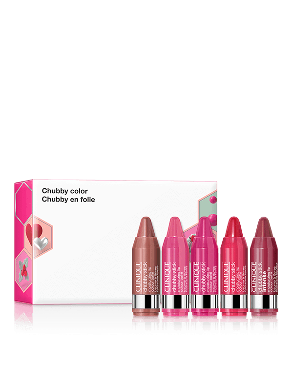 Chubby Color, Five super nourishing balms in festive shades. A $83 value.