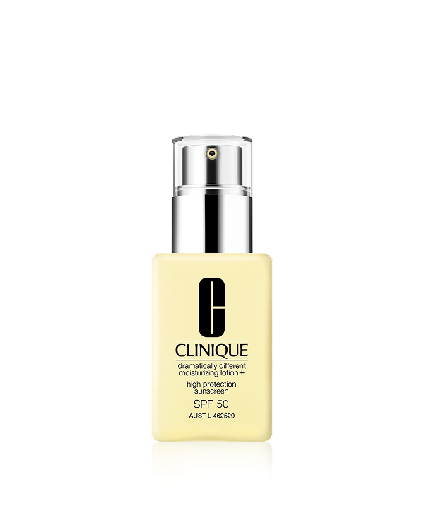 Dramatically Different Moisturizing Lotion+ SPF 50, Lightweight moisturising lotion strengthens skin’s barrier, instantly boosts moisture, and helps protect with SPF 50 without leaving a white cast.&amp;nbsp;