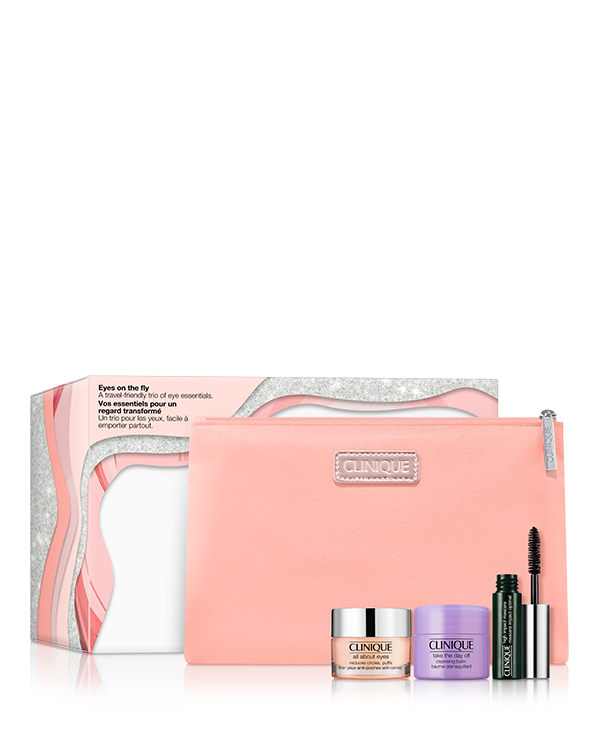 Eye Essentials: Beauty Gift Set, A travel-friendly trio of eye essentials in a stylish bag. Worth $130.