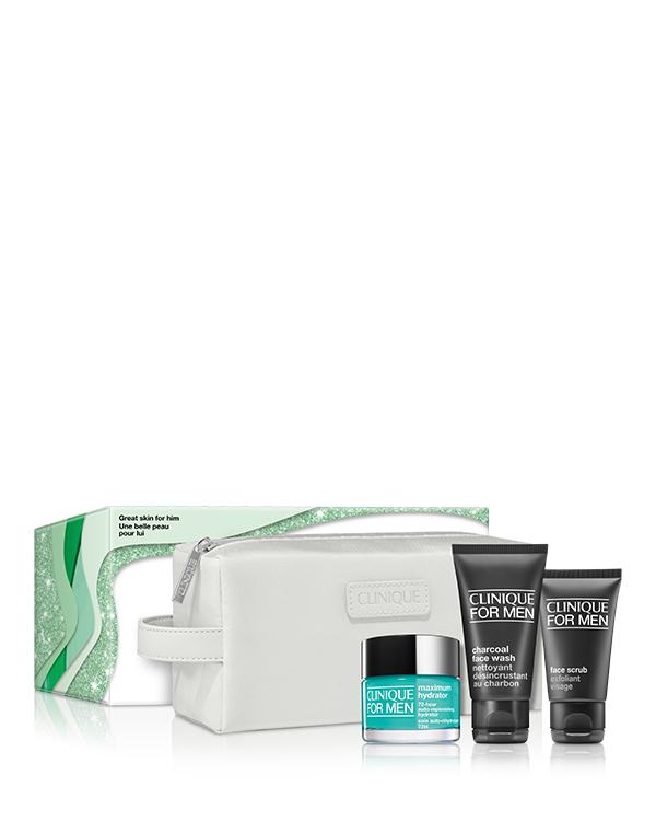 Great Skin For Him Skincare Set, Three best-selling Clinique For Men™ formulas in one good-looking set. $116.90 value.