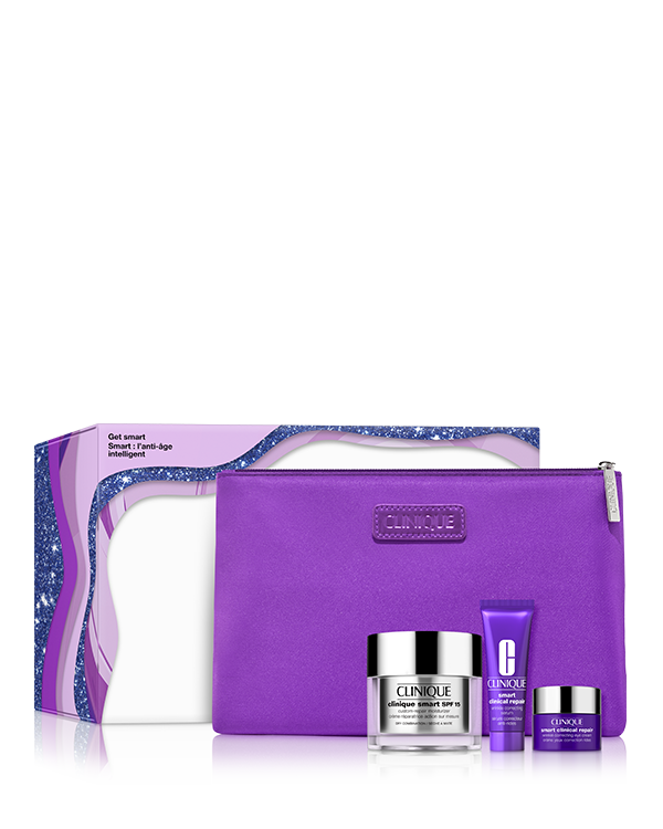 Get Smart: Anti-Ageing Moisturiser Skincare Gift Set, An advanced de-aging trio for younger-looking skin. Worth $232.