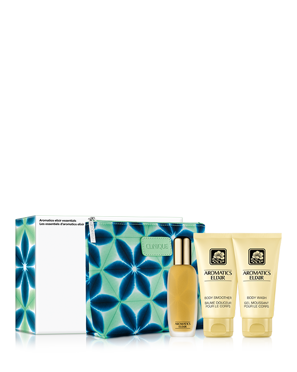 Aromatics Elixir Essentials Fragrance Set, An exclusive travel-ready fragrance trio for head-to-toe intrigue. $220 value.