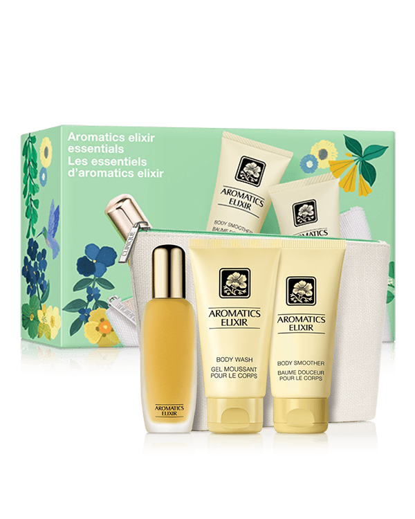 Aromatics Elixir Essentials Fragrance Set, A trio of cult-classic fragrance and luxe body care.