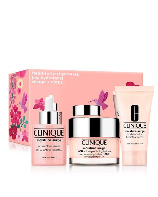 Head-To-Toe Hydrators Skincare Set, A most-loved Moisture Surge™ trio for hydration from head to toe.