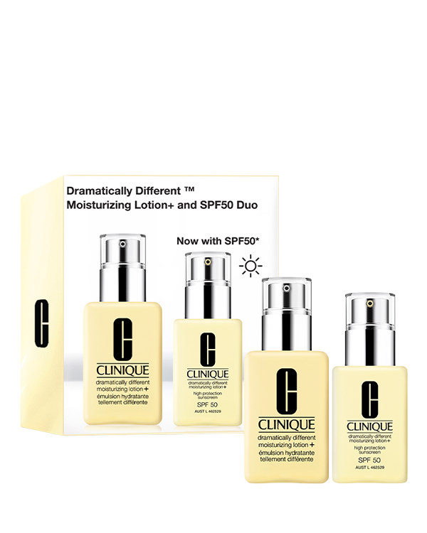 Dramatically Different Moisturizing Lotion & SPF 50 Duo Set, Clinique’s #1 Moisturiser meets SPF in this iconic duo